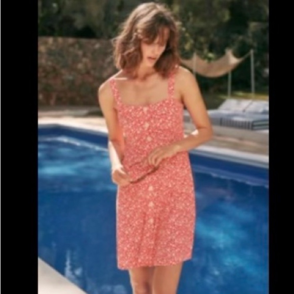 Sezane Red Floral Dress